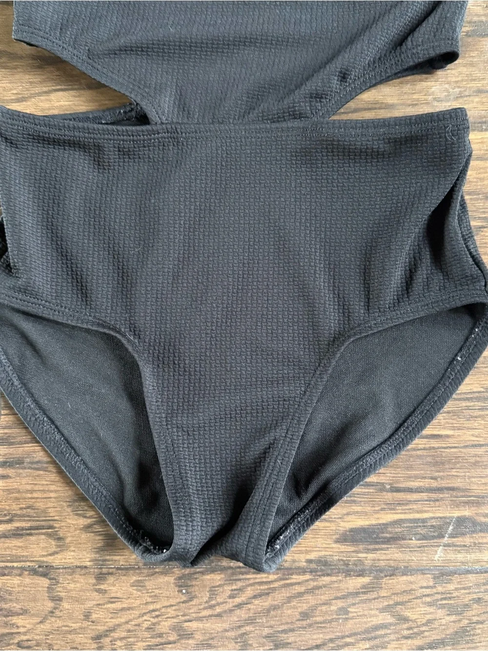 Girls Art Class Black One-Shoulder Cutout One-Piece Swimsuit size small 6/7